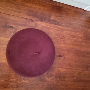 Talbots Burgundy Wool Beret Hat